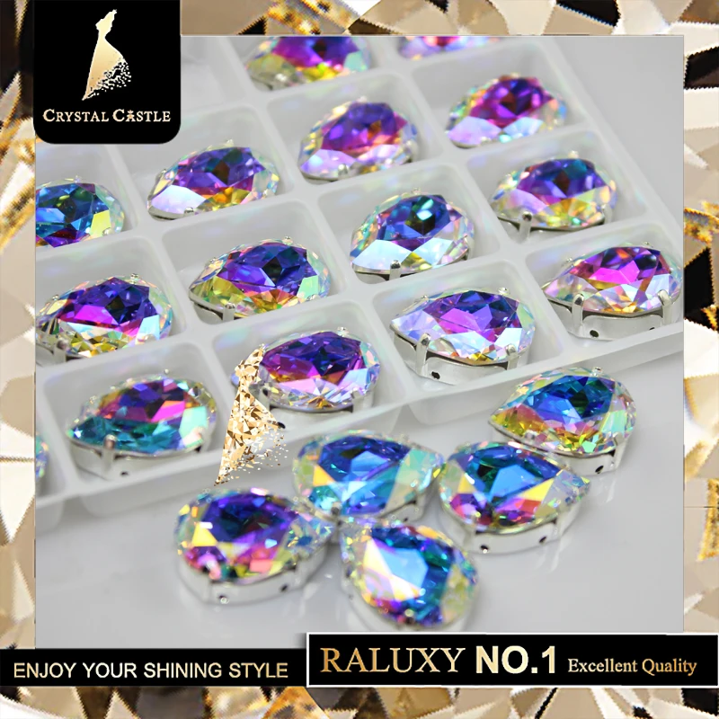 Хрустальный замок Пришивные когти разы лучшие красивые камни Rivoli прямоугольные