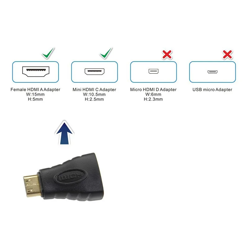 Мини HDMI к HDMI адаптер Женский к Мужской конвертер для HDMI HD 1080 P Кабельный адаптер для HDTV Позолоченный разъем HD