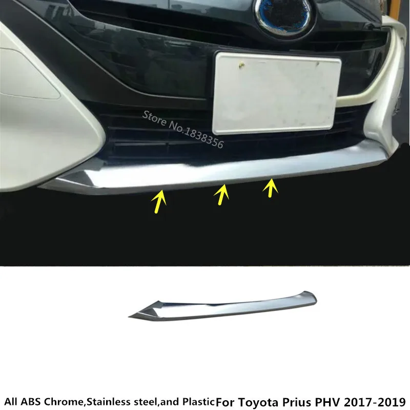 

For Toyota Prius PHV 2017 2018 2019 car Styling sticker protection Bumper ABS Chrome trim front head bottom moulding hood part