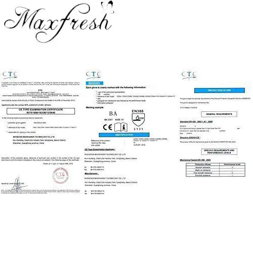 Maxfresh ПУ покрытием порезостойкие перчатки кухня работы Защитная En388 анти-Слэш