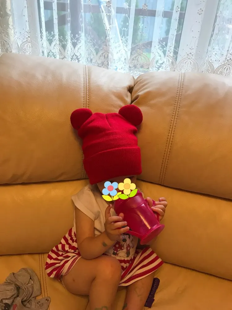 1 шт. зимняя шапка женские шапки с ушками Микки для женщин милые вязаные теплые