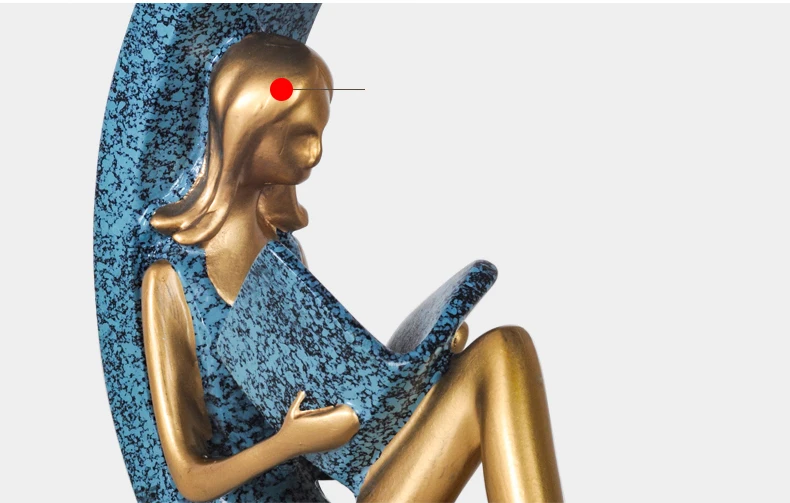 

Resin Table Lamp Girl In Blue Dress Sitting And Reading A Book Table Lamp For Home Bedroom Living Room Decoration Bedside Lamp