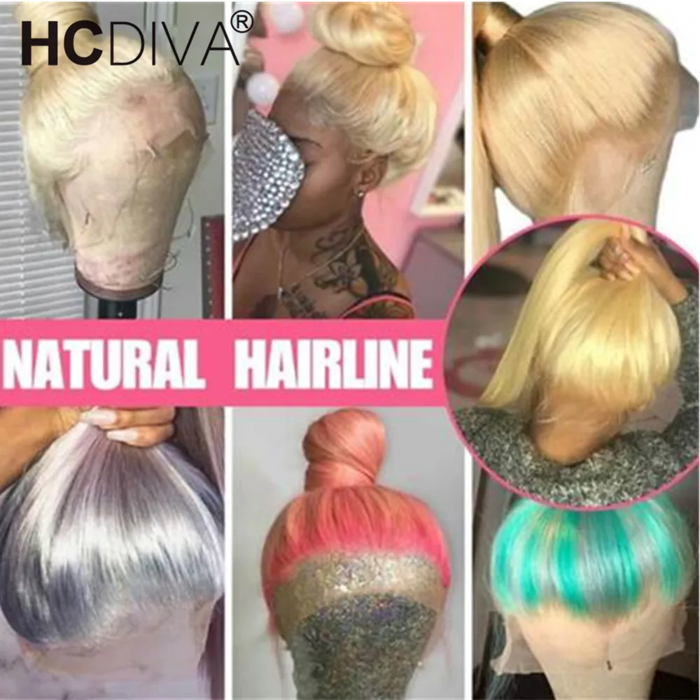 613 медовый блонд кружевной передний парик человеческих волос Remy прямой