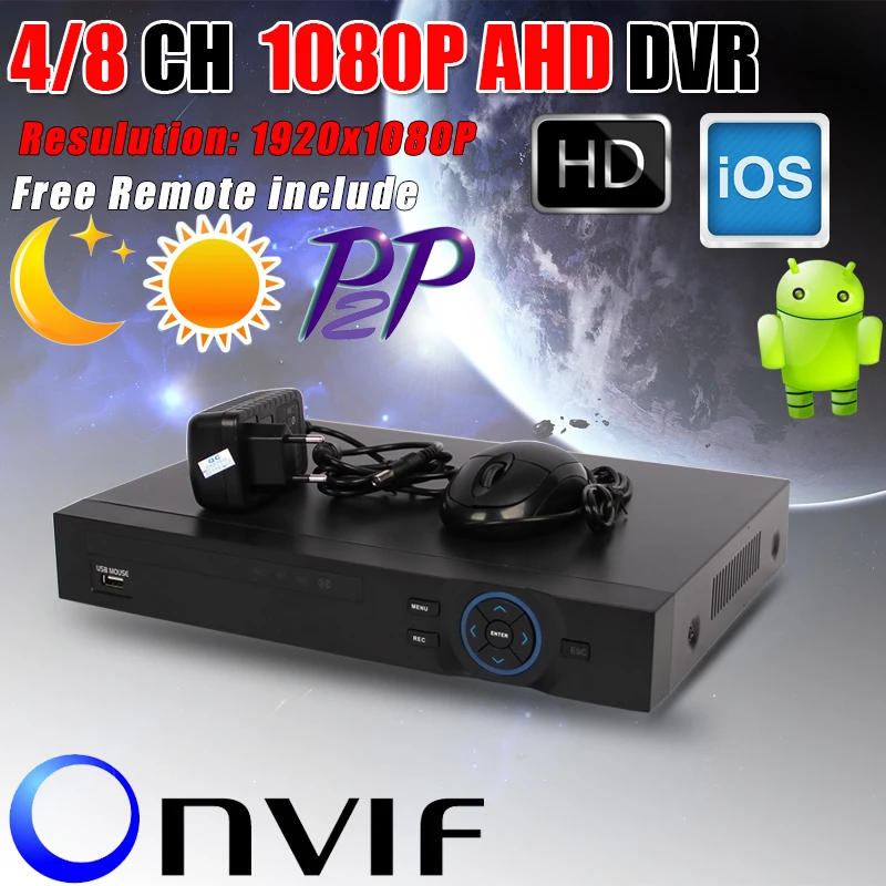 Новый Metal1080P AHD DVR Поддержка AHD-H 1080P камера 1920x1080 Resulution AHDH 4CH/8CH 4CH 5MP 4/8 канальный DVR/NVR |