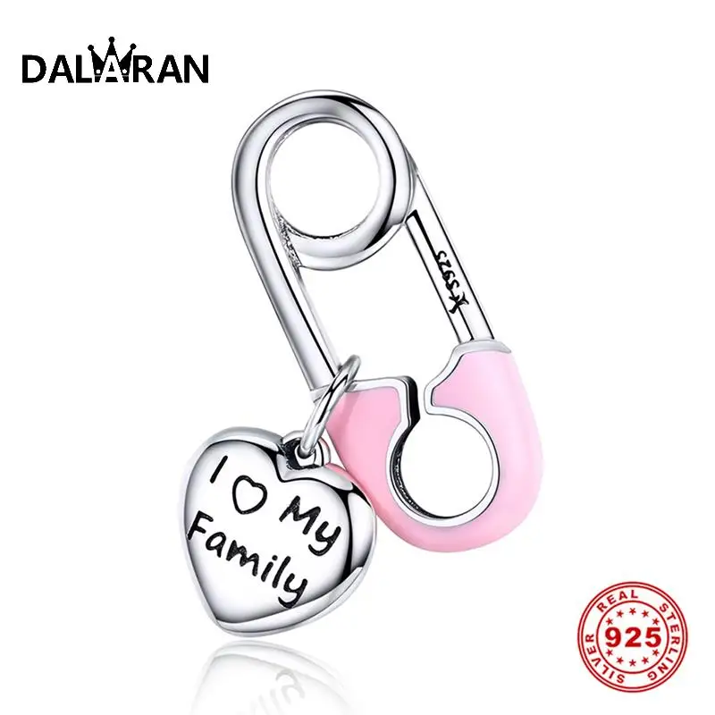 DALARAN DIY Браслеты Подвески Любовь булавка Аутентичные серебряные бусины 925 пробы