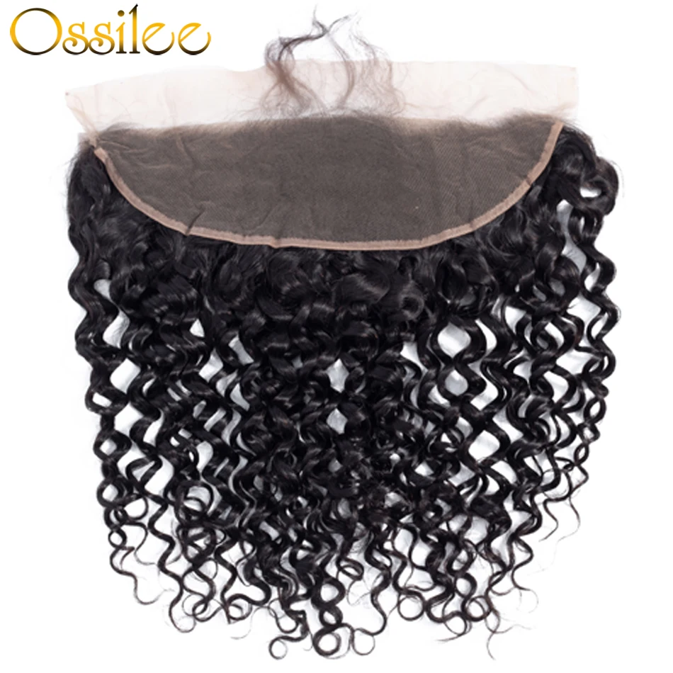 Ossilee человеческие волосы пучки с фронтальной бразильской Джерри Кудрявые