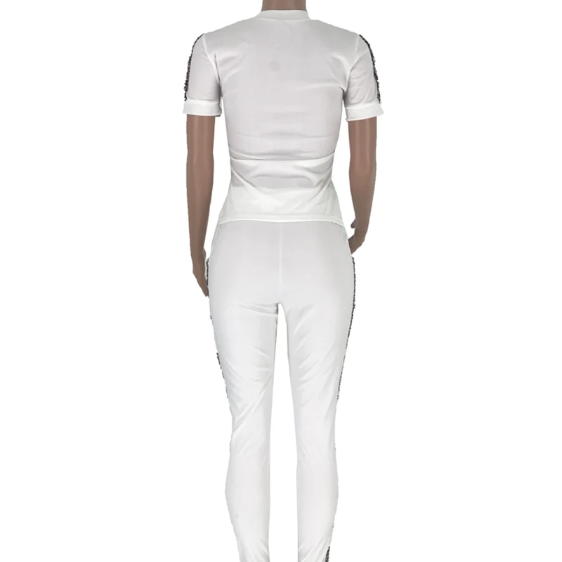 Женский кружевной комплект UIDEAZONE белая футболка с коротким рукавом и круглым