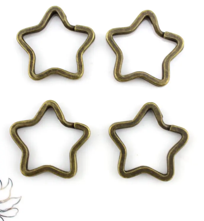 Брелок звезда 12 шт. брелок для ключей из бронзового цинкового сплава 34 мм|key chain|key