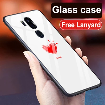 Для LG G7 чехол G7ThinQ животный узор закаленное стекло задняя крышка чехол LGG7 G7 ThinQ G710 ударопрочный стеклянный чехол для LG G7 тонкий Q