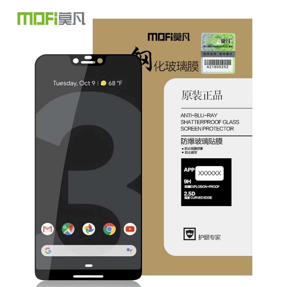 For Google Pixel 3 XL Original MOFi 9H Full Cover Tempered Glass Screen Protector Film for Toughened | Мобильные телефоны и