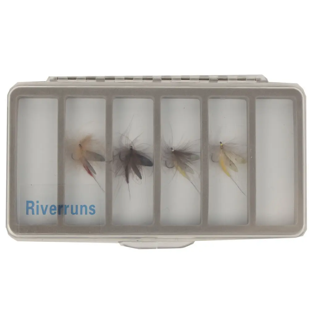 Реалистичные мухи Riverruns Mayfly сухие УФ для форели 4 цвета в коробке | Спорт и