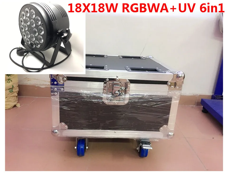6 pz 18x18 W LED Par Luci con 1 чехол для полета rgbwa uv в led par luce | Лампы и освещение