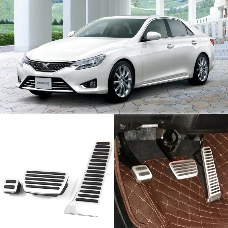 3 шт. алюминиевые противоскользящие подставки для Toyota Reiz 2013 2017|brake pedal cover|pedal coverbrake