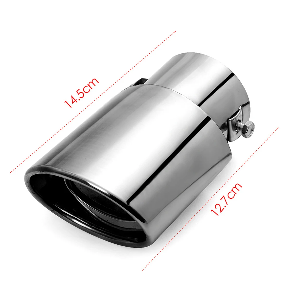 1 шт., выхлопные трубы для автомобиля, глянцевый наконечник глушителя, наконечник, универсальный, нержавеющая сталь, прямой фланец, серебро, хром, новинка