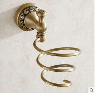 

Fashion Durable Antique Brass Blow Hair Dryer Holder wall shelf bathroom shelves Set For Hair Drier