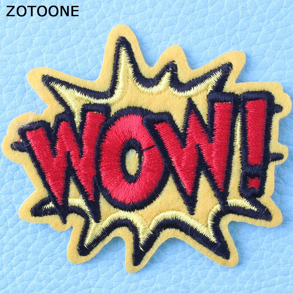 Нашивки ZOTOONE Wow с вышивкой надписей для одежды самодельные нашивки утюгом детей