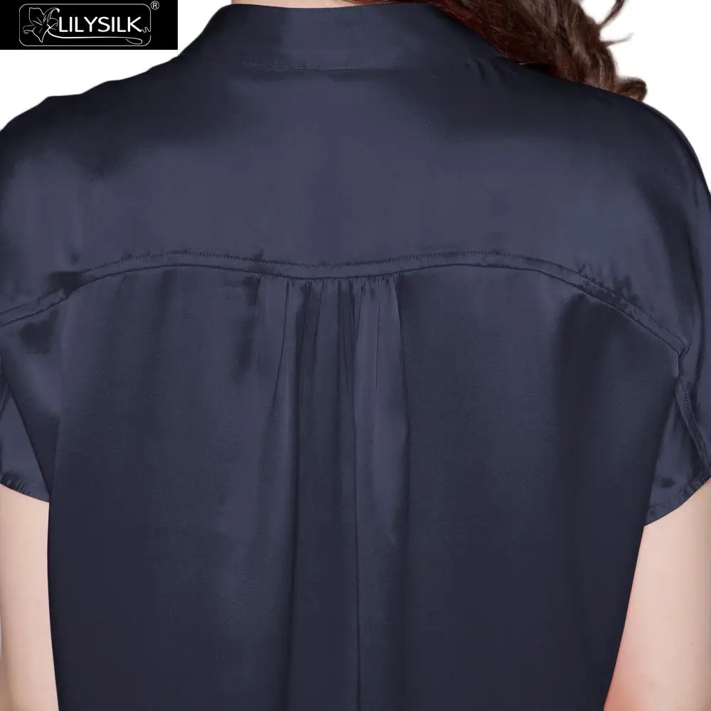 LilySilk Пижама женская комплект шелковый костюм женское белье домашняя одежда для женщин 22 momme для чувствительной кожи с коротким рукавом