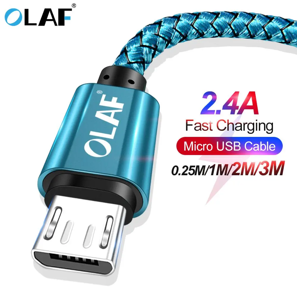 Олаф микро USB кабель 2.4A быстрой зарядки 1 м 2 3 зарядное устройство для передачи