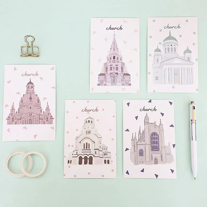 30 шт. открытка в субботу церковь архитектурный пейзаж Открытка ЛОМО карта