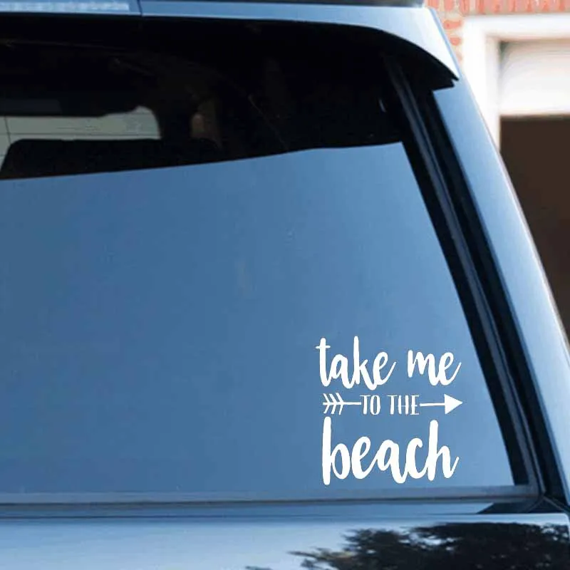YJZT 13 2 см * 4 Автомобильная наклейка Take Me To The Beach Arrow Виниловая черного и серебряного