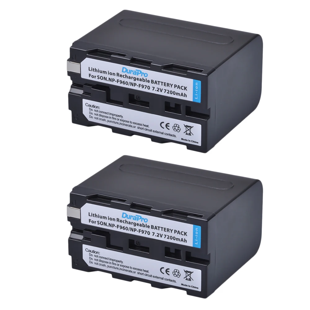 2 шт. DuraPro 7200 мА/ч NP F960 F970 Батарея + автомобиля Зарядное устройство ЕС Разъем для SONY