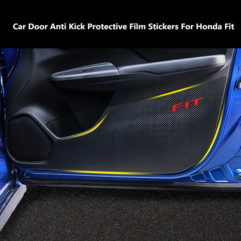 4 шт двери автомобиля анти Kick защитная пленка наклейки для Honda Fit Jazz 2014 2016|Наклейки