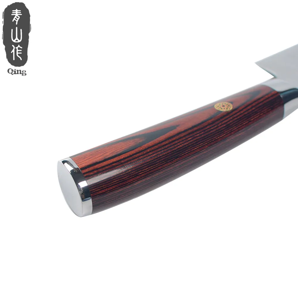 Цин Кухня Ножи 7 дюймов Santoku 67 слоев VG10 Дамаск Сталь острое лезвие Японский Суши