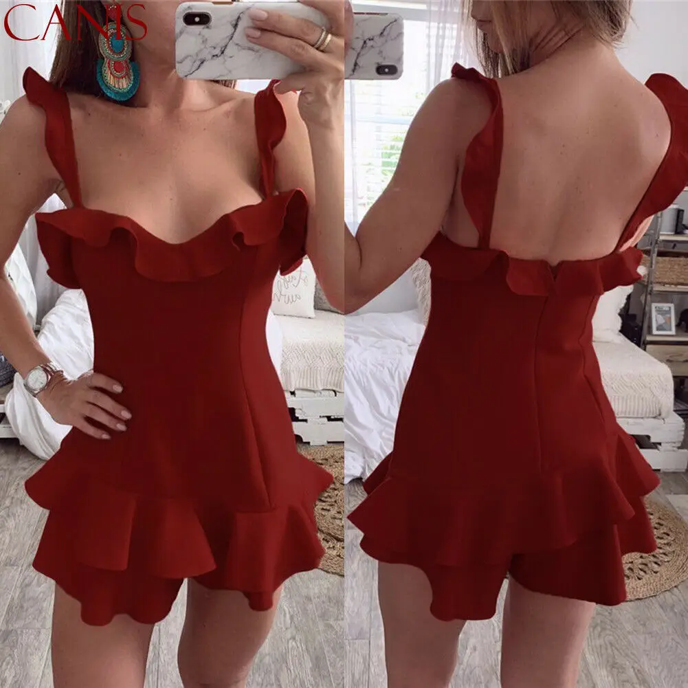 Женское Короткое мини платье без рукавов в стиле бохо облегающий Летний Пляжный