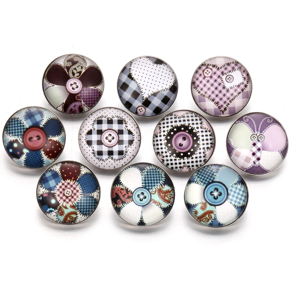 10 шт./лот новые ювелирные изделия 18 мм стеклянные кнопки в форме сердца Кнопка