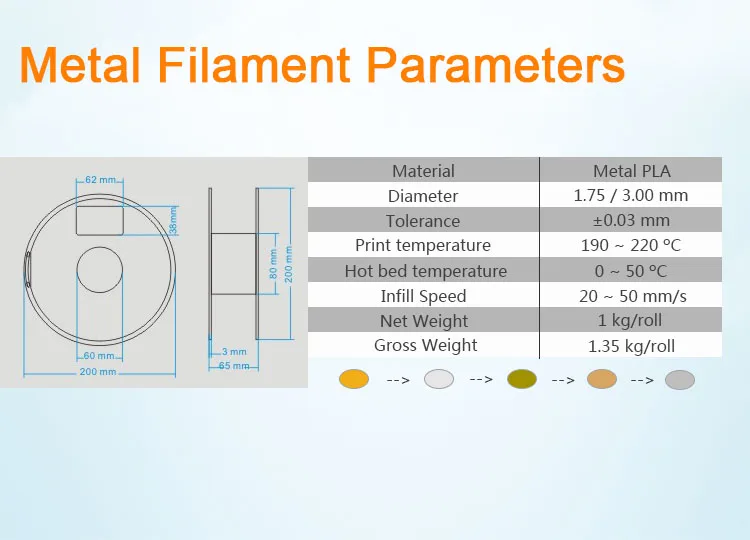 3D Chromed Metal Stickers Pla Filament Goods For 1-F- 75 Mm Extruder Tronxy Printer Gift Layout 1.75Mm Filaments