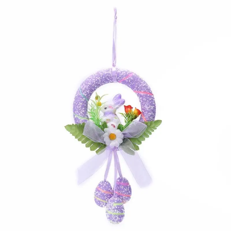 Модные Пасхальные яйца кролик куклы Детская игрушка DIY висячие украшения Дети День рождения детский сад вечерние украшения подарок - Цвет: Purple