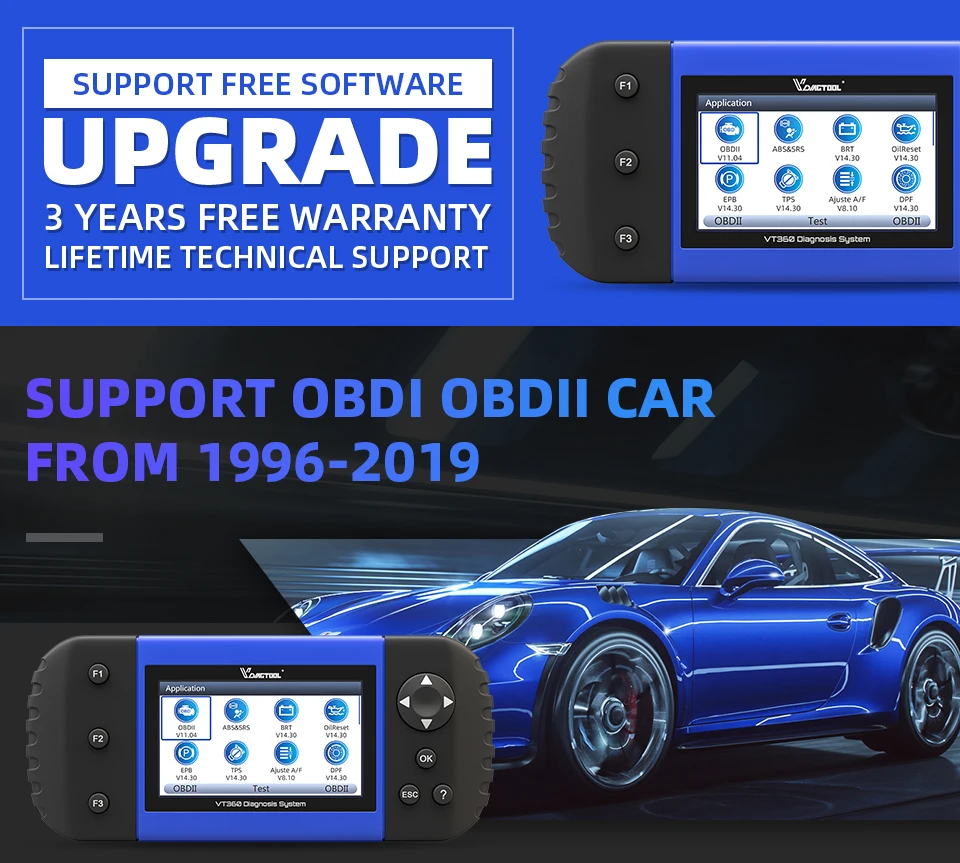 Автомобильный сканер VDIAGTOOL VT600 ABS SRS EPB сброс масляного сервиса DPF TPMS