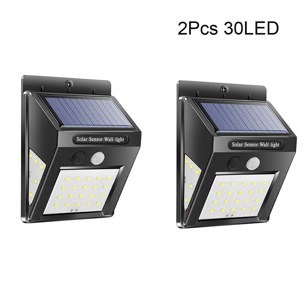 2pcs 30LED 1/2/4 шт. 30/40 светодиодный солнечный Мощность лампа движения PIR Сенсор Активированный солнечный светильник Водонепроницаемый открытый сад безопасности настенный светильник - Испускаемый цвет: 2pcs 30LED