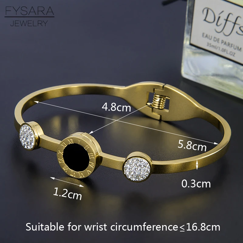 FYSARA милые ограненные CZ Кристаллы круг черный браслеты кубического циркония с