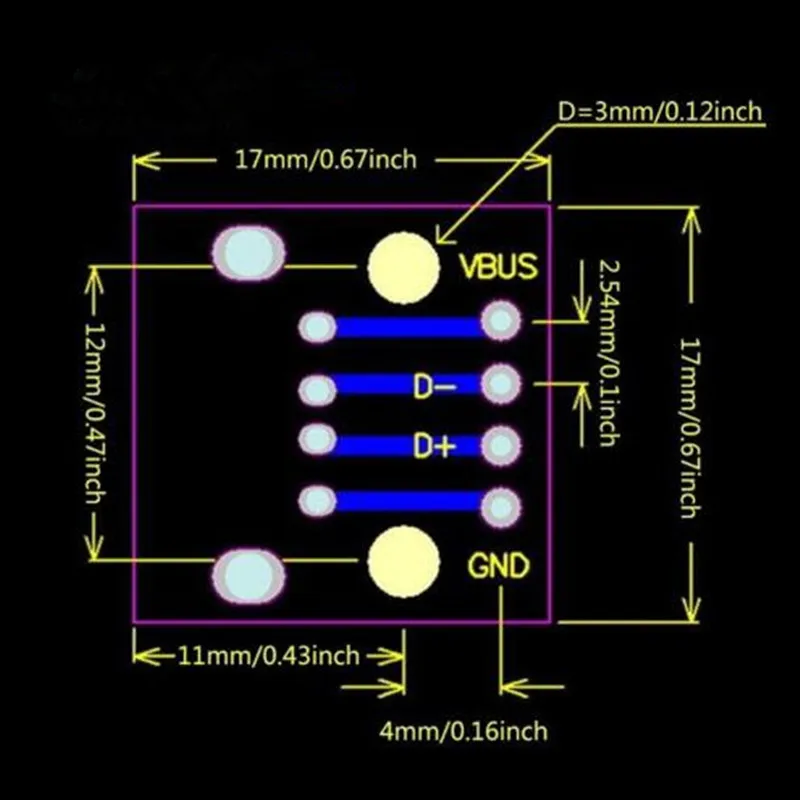 5 шт. type A Female USB To DIP 2,54 мм разъем для печатной платы USB разъем