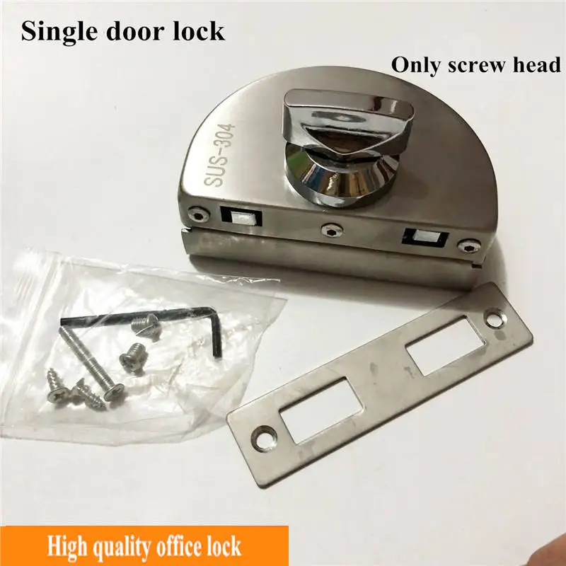 Single door 1 1 комплект Двойной Open Glass дверной замок Нержавеющая сталь двойной болт на сдвигающуюся дверь, замок на 10-12 мм очки для офиса безопасности - Цвет: Single door 1