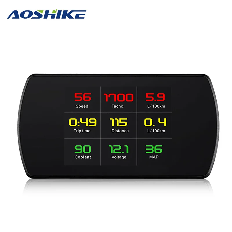 AOSHIKE P12 5,8 TFT проектор скорость автомобиля OBD Hud цифровой дисплей бортовой компьютер OBD2 скорость метр Бриз проектор