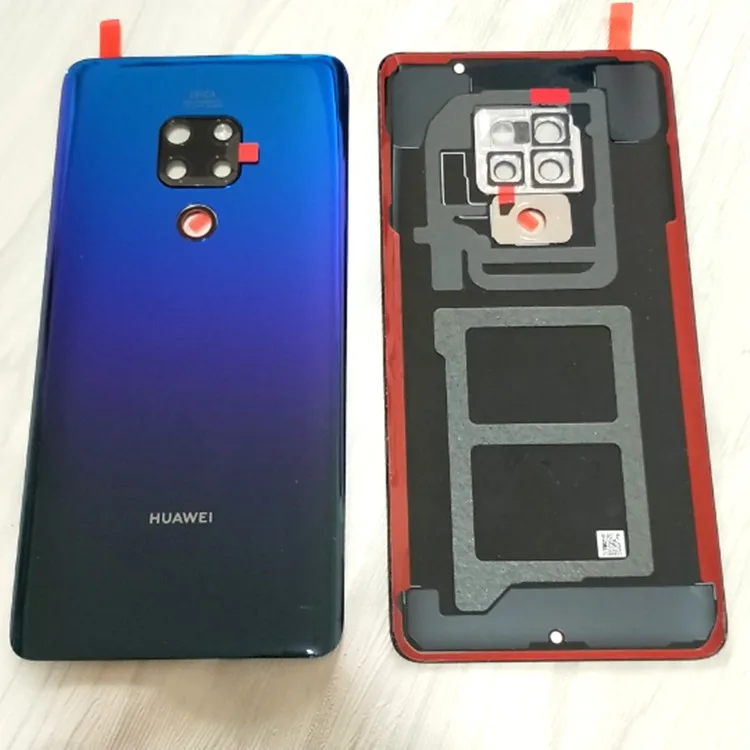 Новая задняя крышка из закаленного стекла для huawei mate 20, запасные части, задняя крышка для батареи, корпус+ рамка для камеры+ крышка для вспышки - Цвет: Aurora