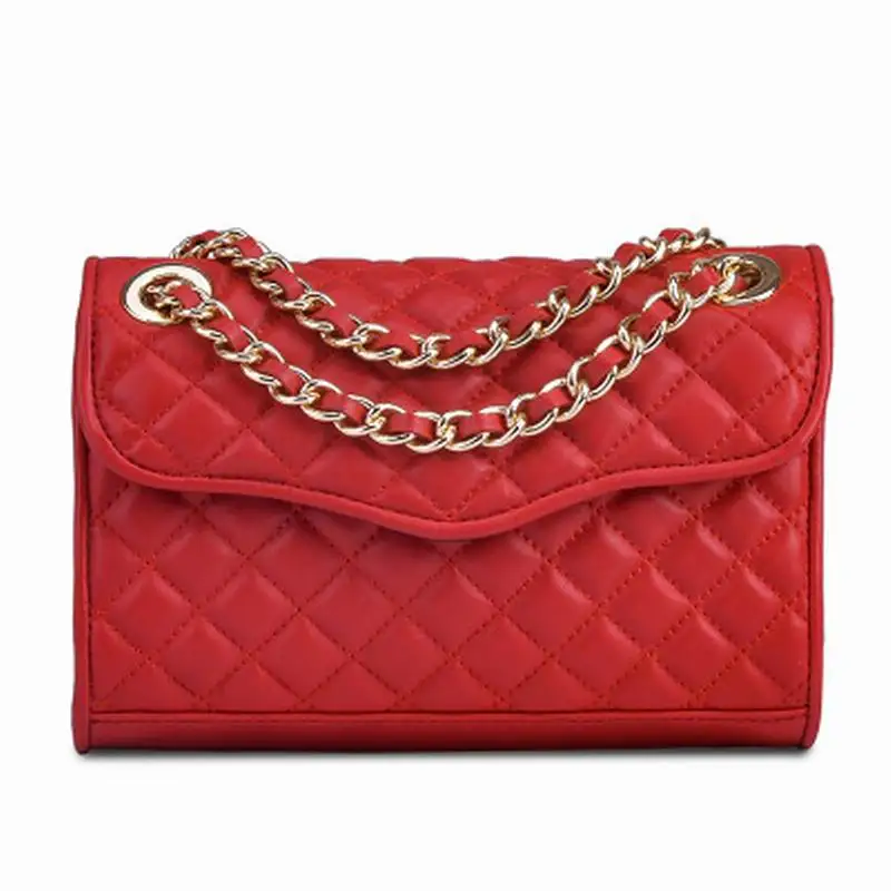 Leather chain bag European and American fashion women's shoulder diagonal head layer leather small square handbag | Багаж и сумки