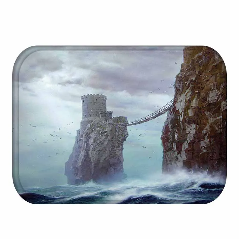 New Welcome Mats Retro Castle Print Area Rug Doormats Bathroom Kitchen Carpet Home Sand Free Living Room Anti-Slip | Дом и сад