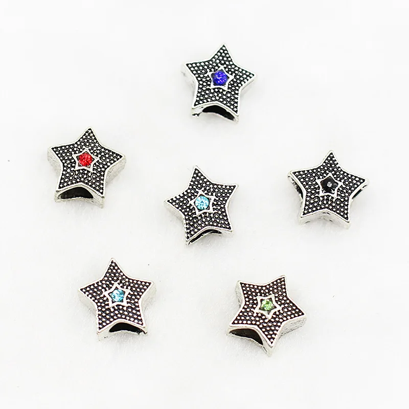 Бесплатная доставка сплав бисера очарование Европейская пять звезд с хрустальными бусинами подходит для женщин Дора браслеты и браслеты DIY украшения H119