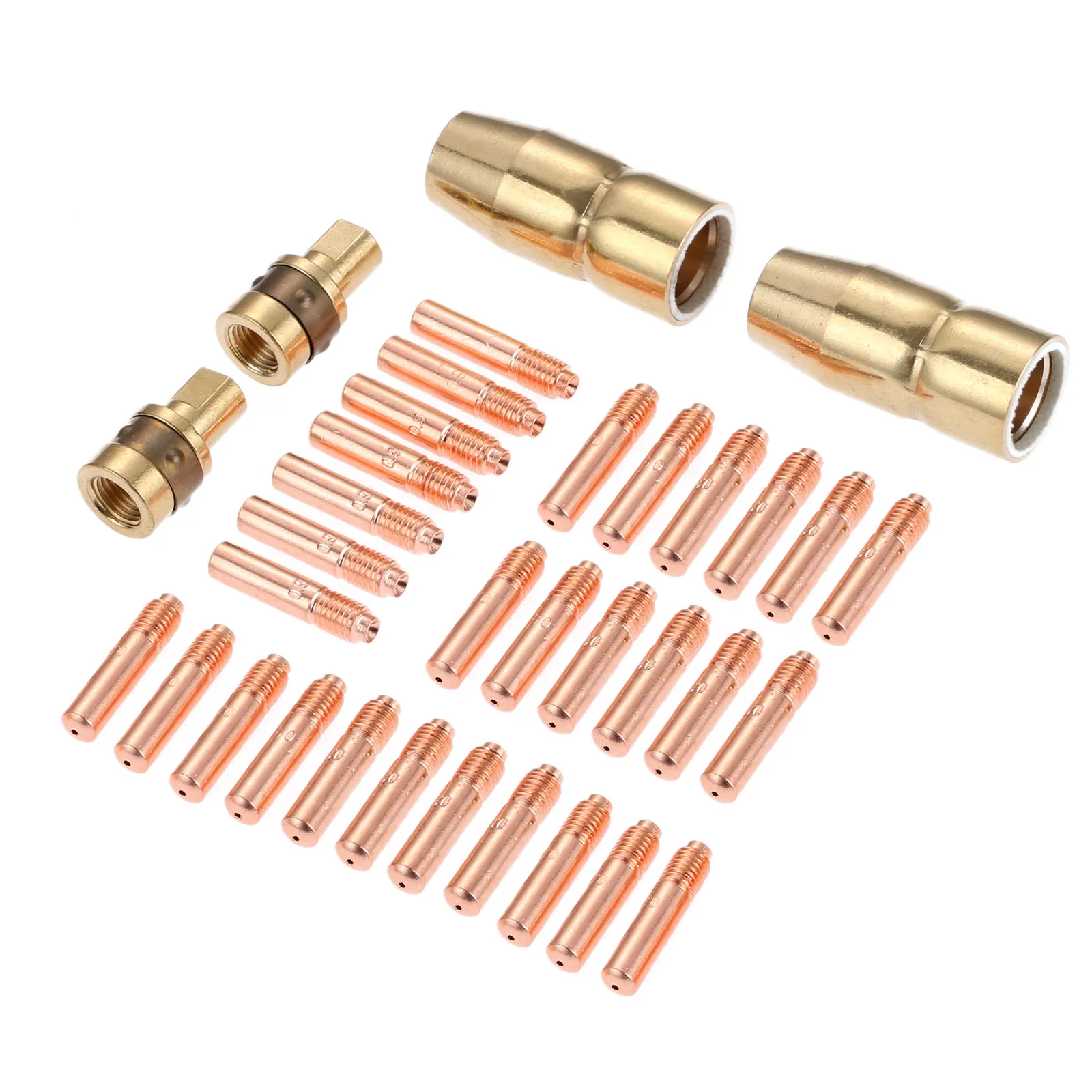

DRELD 29Pcs/set MIG Welding Gun Accessory Contact Tips 000-068 0.035" + Gas Nozzles 169-715 1/2"+ Gas Diffusers 169-716