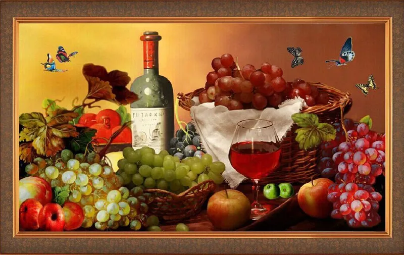 Фрукты натюрморт дома декоративные виноград DIY Алмазная вышивка живопись