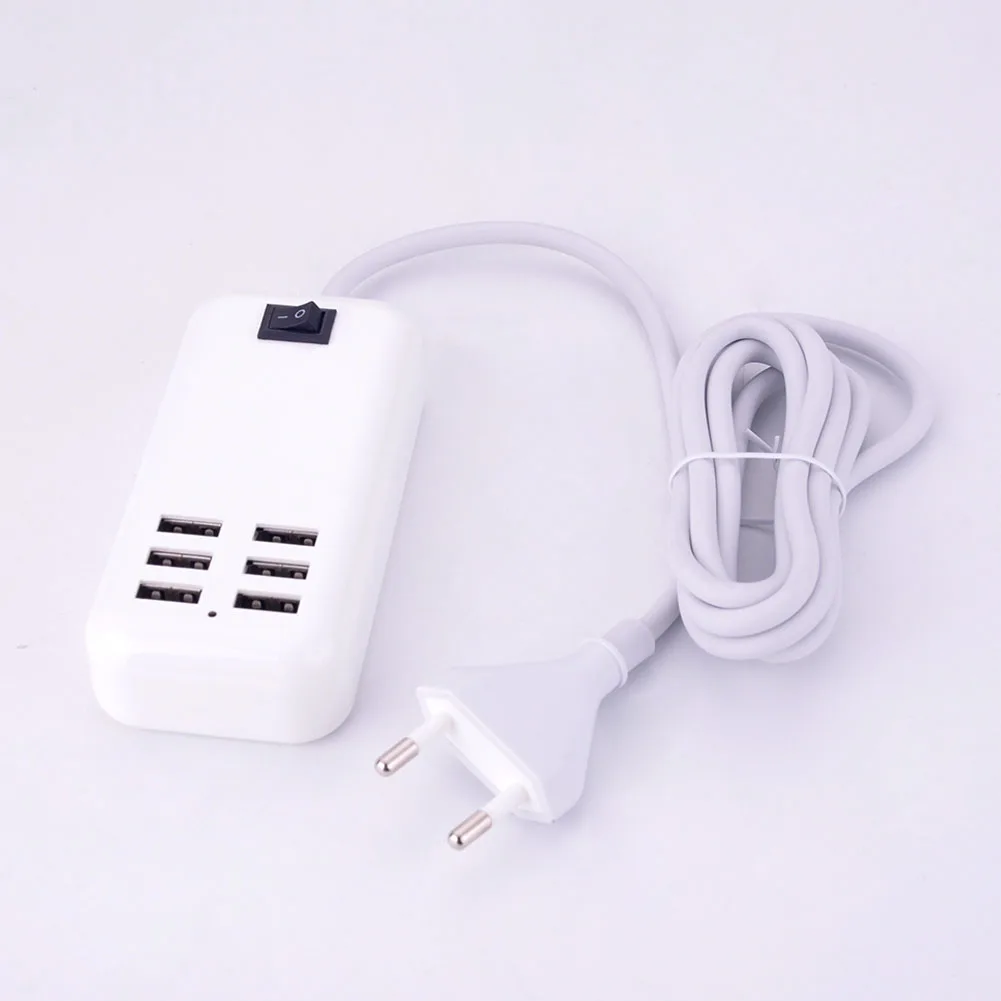 Универсальное зарядное устройство USB с 6 портами штепсельная вилка ЕС 15 Вт 3 А