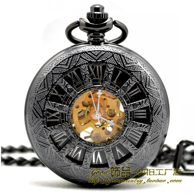 Вольфрам стали Англия 12 полые ретро моды механические часы старые карманные