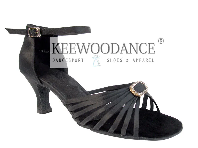 Туфли женские атласные для бальных танцев черные туфли латиноамериканских