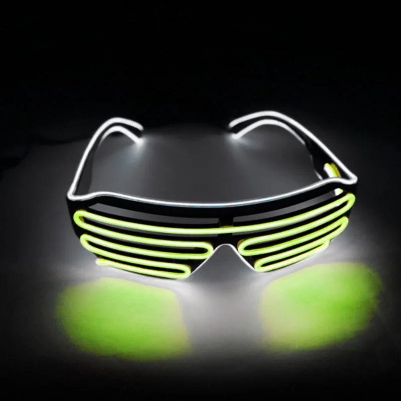 Riding Party LED Glasses Plastic Blinds Shape Cold Light Night | Спорт и развлечения