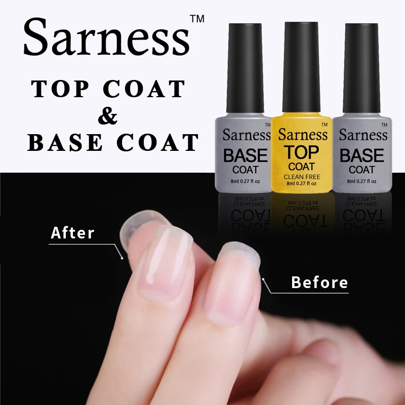 Sarness ногтей Гель лак Блеск Top Coat Базовый комплект Цвета грунтовки выдерживает с