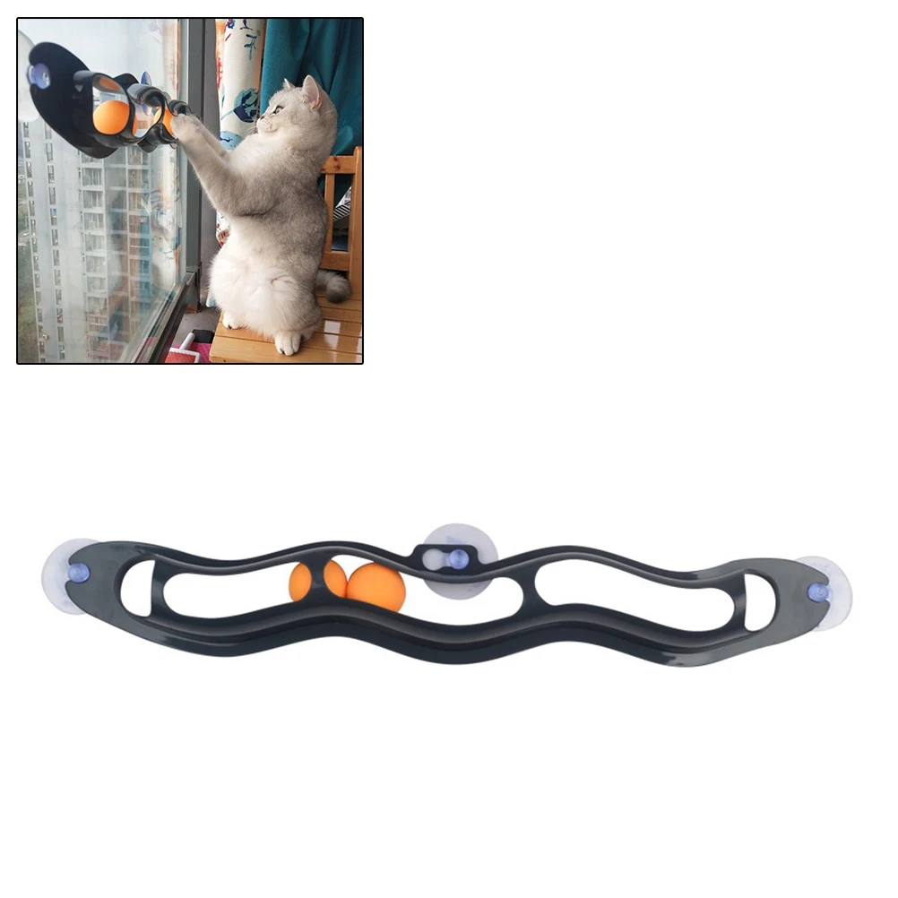 Забавная игрушка трек для домашних животных интерактивный мяч на присоске с