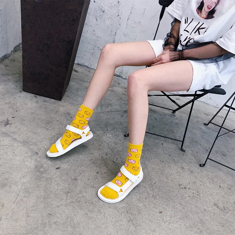 [COSPLACOOL] Разноцветные носки с изображением поросят хлопчатобумажные забавные